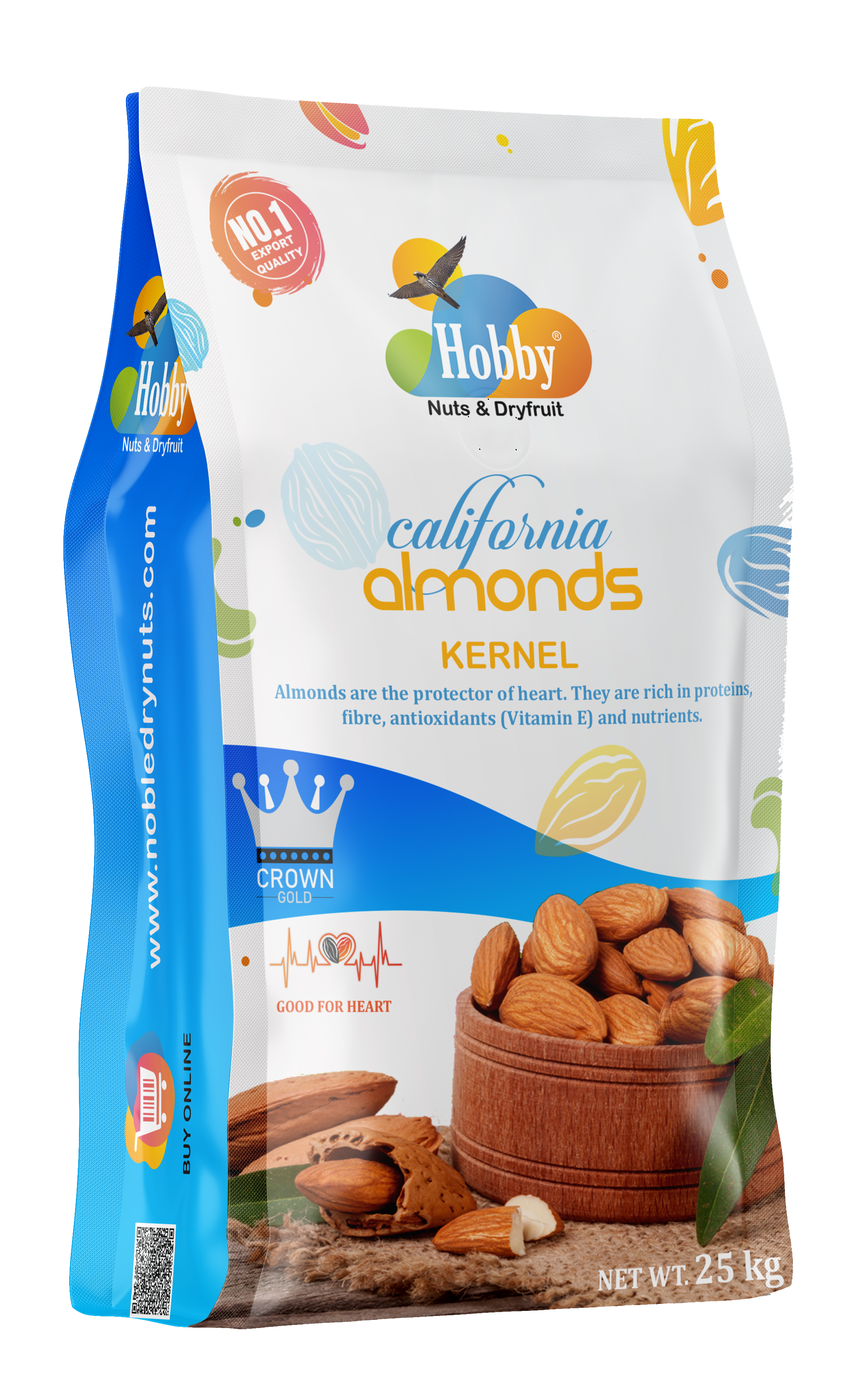 Crown California Almond Kernals - 25 Kgs